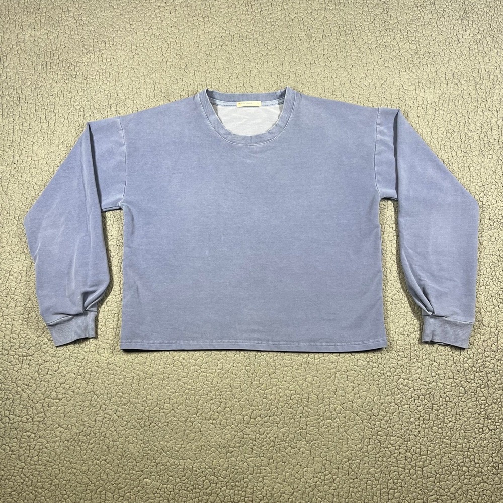 Marine Layer Womens M Purple Blue Faded Boxy Crewneck Sweatshirt Pullover‎ 5533